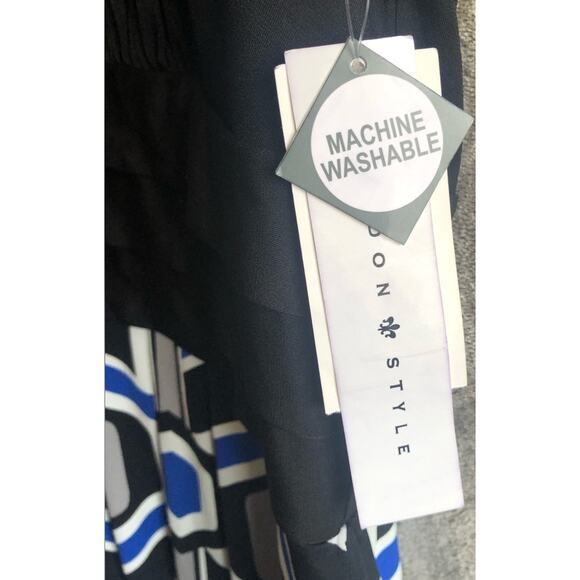 Vintage London Style Black Halter Top Geo Print Swing Dress Plus Size 16 NWT - Picture 6 of 7